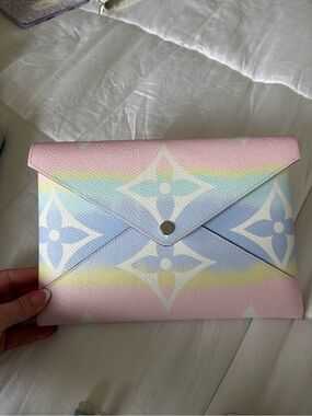 Louis Vuitton Pastel Monogram Envelope Pouch in Pink Blue Yellow